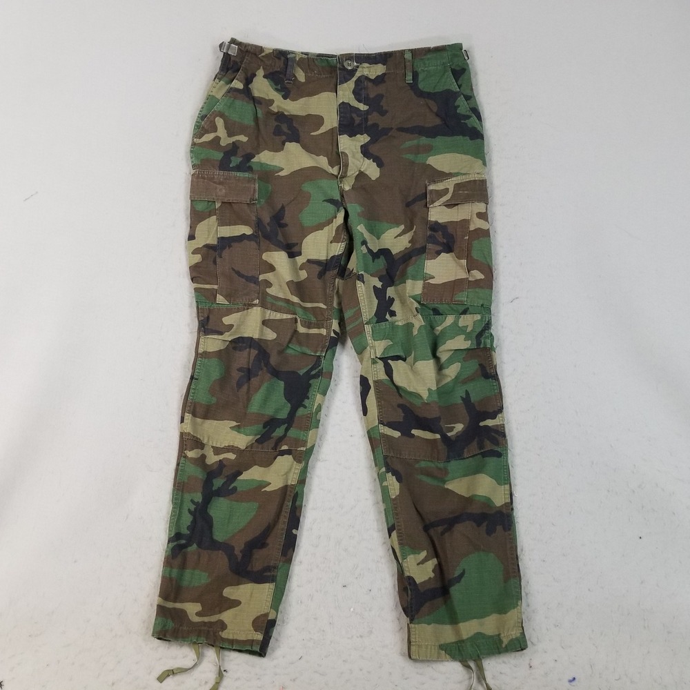 Propper Cargo Pants Mens Large Long Green Woodland Camo Combat Trousers Cotton